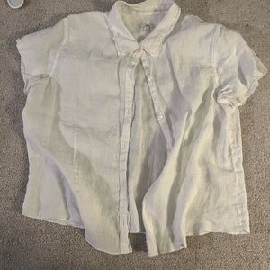 White Button-Up Short Sleeve Blouse
